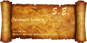 Sponga Endre névjegykártya